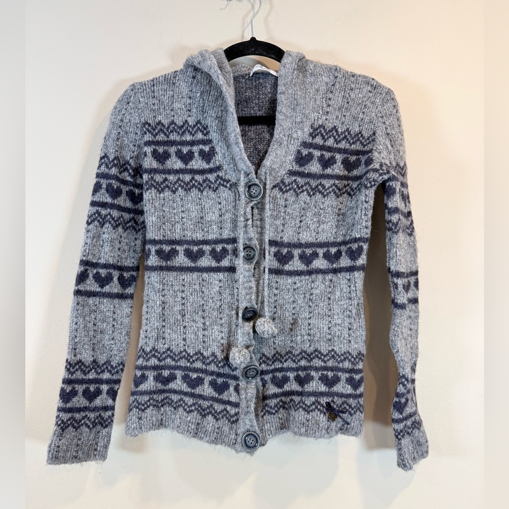 🔥Fly Girl Italy Cozy Gray Patterned Women's Sweater Size XS EC🔥